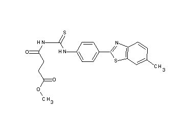 methyl 4-[({[4-(6-methyl-1,3-benzothiazol-2-yl)phenyl]amino}carbonothioyl)amino]-4-oxobutanoate - Click Image to Close