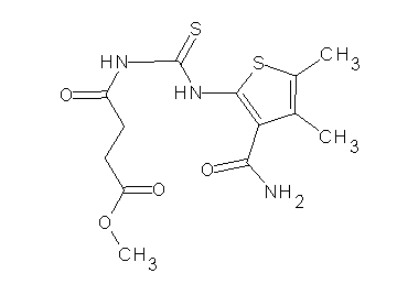 methyl 4-[({[3-(aminocarbonyl)-4,5-dimethyl-2-thienyl]amino}carbonothioyl)amino]-4-oxobutanoate - Click Image to Close