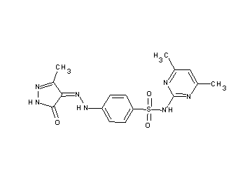 N-(4,6-dimethyl-2-pyrimidinyl)-4-[2-(3-methyl-5-oxo-1,5-dihydro-4H-pyrazol-4-ylidene)hydrazino]benzenesulfonamide - Click Image to Close