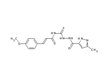 3-(4-methoxyphenyl)-N-({2-[(3-methyl-1H-pyrazol-5-yl)carbonyl]hydrazino}carbonothioyl)acrylamide - Click Image to Close
