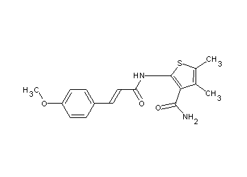 2-{[3-(4-methoxyphenyl)acryloyl]amino}-4,5-dimethyl-3-thiophenecarboxamide - Click Image to Close