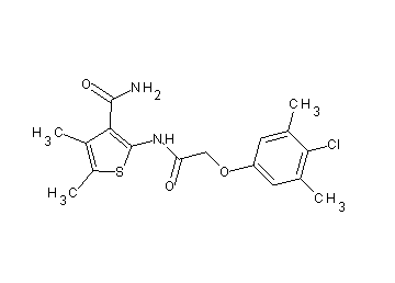 2-{[(4-chloro-3,5-dimethylphenoxy)acetyl]amino}-4,5-dimethyl-3-thiophenecarboxamide - Click Image to Close