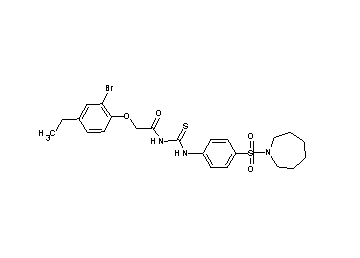 N-({[4-(1-azepanylsulfonyl)phenyl]amino}carbonothioyl)-2-(2-bromo-4-ethylphenoxy)acetamide