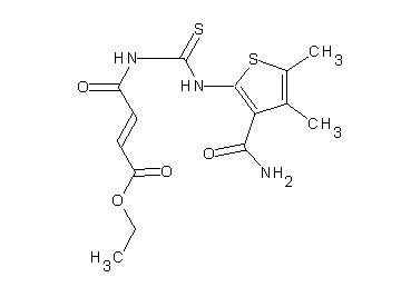 ethyl 4-[({[3-(aminocarbonyl)-4,5-dimethyl-2-thienyl]amino}carbonothioyl)amino]-4-oxo-2-butenoate