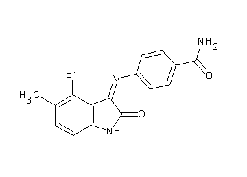 4-[(4-bromo-5-methyl-2-oxo-1,2-dihydro-3H-indol-3-ylidene)amino]benzamide