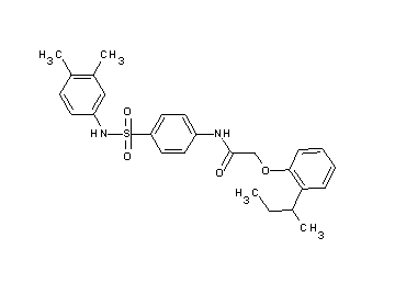 2-(2-sec-butylphenoxy)-N-(4-{[(3,4-dimethylphenyl)amino]sulfonyl}phenyl)acetamide - Click Image to Close