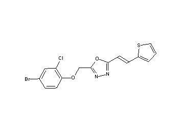 2-[(4-bromo-2-chlorophenoxy)methyl]-5-[2-(2-thienyl)vinyl]-1,3,4-oxadiazole