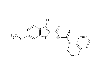 3-chloro-N-(3,4-dihydro-1(2H)-quinolinylcarbonothioyl)-6-methoxy-1-benzothiophene-2-carboxamide - Click Image to Close