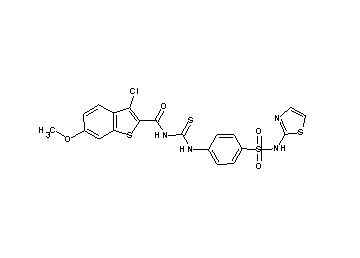 3-chloro-6-methoxy-N-[({4-[(1,3-thiazol-2-ylamino)sulfonyl]phenyl}amino)carbonothioyl]-1-benzothiophene-2-carboxamide