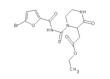 ethyl (1-{[(5-bromo-2-furoyl)amino]carbonothioyl}-3-oxo-2-piperazinyl)acetate