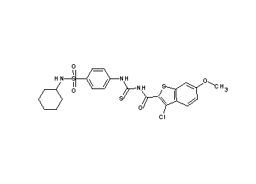 3-chloro-N-[({4-[(cyclohexylamino)sulfonyl]phenyl}amino)carbonothioyl]-6-methoxy-1-benzothiophene-2-carboxamide