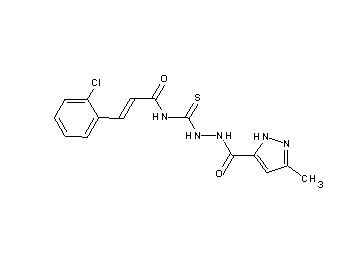 3-(2-chlorophenyl)-N-({2-[(3-methyl-1H-pyrazol-5-yl)carbonyl]hydrazino}carbonothioyl)acrylamide