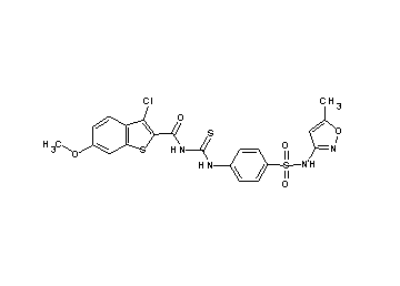 3-chloro-6-methoxy-N-{[(4-{[(5-methyl-3-isoxazolyl)amino]sulfonyl}phenyl)amino]carbonothioyl}-1-benzothiophene-2-carboxamide