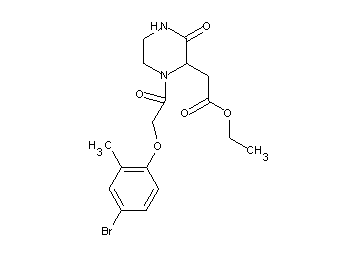 ethyl {1-[(4-bromo-2-methylphenoxy)acetyl]-3-oxo-2-piperazinyl}acetate