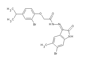 2-(2-bromo-4-isopropylphenoxy)-N'-(6-bromo-5-methyl-2-oxo-1,2-dihydro-3H-indol-3-ylidene)acetohydrazide