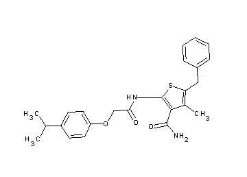 5-benzyl-2-{[(4-isopropylphenoxy)acetyl]amino}-4-methyl-3-thiophenecarboxamide