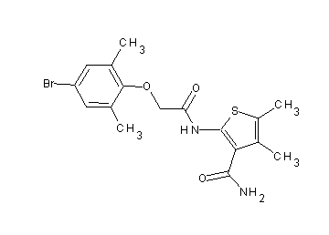 2-{[(4-bromo-2,6-dimethylphenoxy)acetyl]amino}-4,5-dimethyl-3-thiophenecarboxamide - Click Image to Close