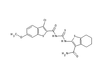 N-({[3-(aminocarbonyl)-4,5,6,7-tetrahydro-1-benzothien-2-yl]amino}carbonothioyl)-3-chloro-6-methoxy-1-benzothiophene-2-carbox