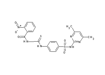 N-{[(4-{[(4,6-dimethyl-2-pyrimidinyl)amino]sulfonyl}phenyl)amino]carbonothioyl}-2-nitrobenzamide
