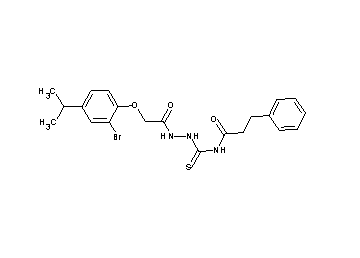 N-({2-[(2-bromo-4-isopropylphenoxy)acetyl]hydrazino}carbonothioyl)-3-phenylpropanamide - Click Image to Close