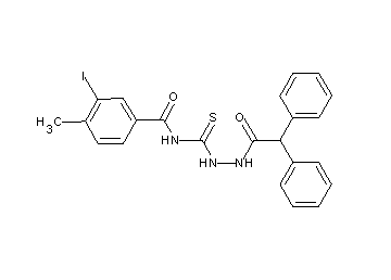 N-{[2-(diphenylacetyl)hydrazino]carbonothioyl}-3-iodo-4-methylbenzamide