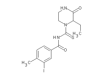 N-[(2-ethyl-3-oxo-1-piperazinyl)carbonothioyl]-3-iodo-4-methylbenzamide