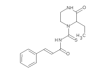 N-[(2-ethyl-3-oxo-1-piperazinyl)carbonothioyl]-3-phenylacrylamide