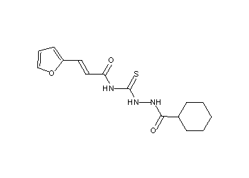 N-{[2-(cyclohexylcarbonyl)hydrazino]carbonothioyl}-3-(2-furyl)acrylamide