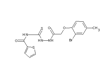 N-({2-[(2-bromo-4-methylphenoxy)acetyl]hydrazino}carbonothioyl)-2-thiophenecarboxamide - Click Image to Close