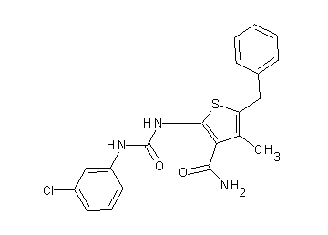 5-benzyl-2-({[(3-chlorophenyl)amino]carbonyl}amino)-4-methyl-3-thiophenecarboxamide