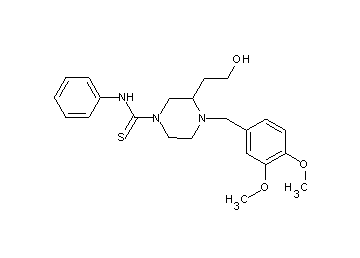 4-(3,4-dimethoxybenzyl)-3-(2-hydroxyethyl)-N-phenyl-1-piperazinecarbothioamide
