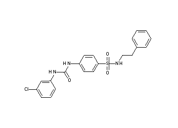 4-({[(3-chlorophenyl)amino]carbonyl}amino)-N-(2-phenylethyl)benzenesulfonamide