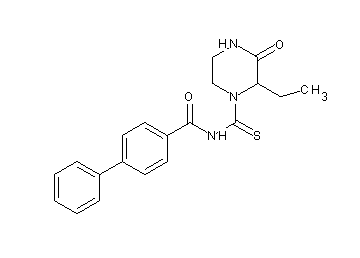N-[(2-ethyl-3-oxo-1-piperazinyl)carbonothioyl]-4-biphenylcarboxamide