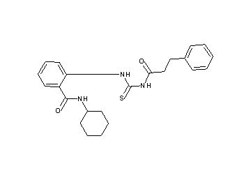N-cyclohexyl-2-({[(3-phenylpropanoyl)amino]carbonothioyl}amino)benzamide - Click Image to Close