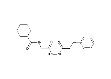 N-{2-oxo-2-[2-(3-phenylpropanoyl)hydrazino]ethyl}cyclohexanecarboxamide (non-preferred name)