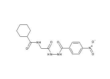 N-{2-[2-(4-nitrobenzoyl)hydrazino]-2-oxoethyl}cyclohexanecarboxamide (non-preferred name)