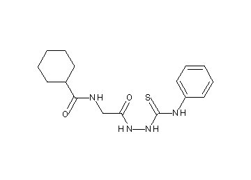 N-{2-[2-(anilinocarbonothioyl)hydrazino]-2-oxoethyl}cyclohexanecarboxamide (non-preferred name)