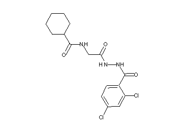 N-{2-[2-(2,4-dichlorobenzoyl)hydrazino]-2-oxoethyl}cyclohexanecarboxamide (non-preferred name)