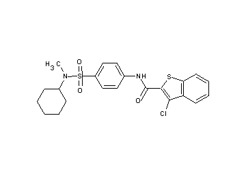 3-chloro-N-(4-{[cyclohexyl(methyl)amino]sulfonyl}phenyl)-1-benzothiophene-2-carboxamide