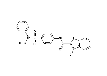 3-chloro-N-(4-{[methyl(phenyl)amino]sulfonyl}phenyl)-1-benzothiophene-2-carboxamide