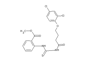 methyl 2-[({[4-(2,4-dichlorophenoxy)butanoyl]amino}carbonothioyl)amino]benzoate - Click Image to Close