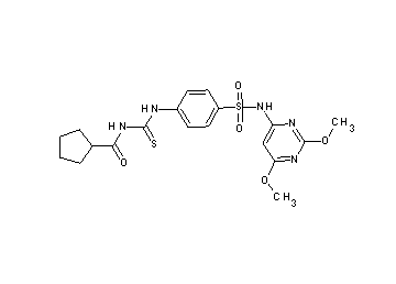 N-{[(4-{[(2,6-dimethoxy-4-pyrimidinyl)amino]sulfonyl}phenyl)amino]carbonothioyl}cyclopentanecarboxamide