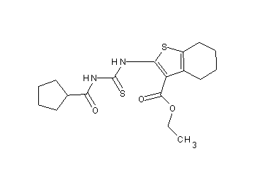 ethyl 2-({[(cyclopentylcarbonyl)amino]carbonothioyl}amino)-4,5,6,7-tetrahydro-1-benzothiophene-3-carboxylate