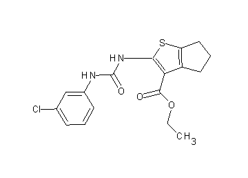 ethyl 2-({[(3-chlorophenyl)amino]carbonyl}amino)-5,6-dihydro-4H-cyclopenta[b]thiophene-3-carboxylate - Click Image to Close