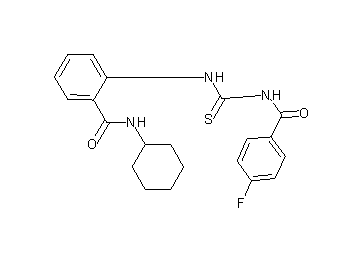 N-cyclohexyl-2-({[(4-fluorobenzoyl)amino]carbonothioyl}amino)benzamide - Click Image to Close