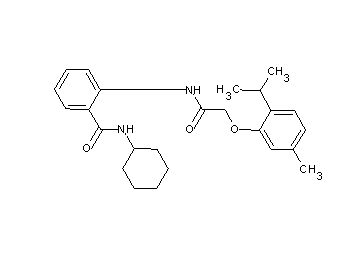 N-cyclohexyl-2-{[(2-isopropyl-5-methylphenoxy)acetyl]amino}benzamide - Click Image to Close