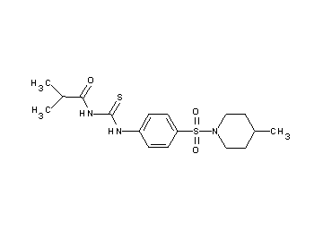 2-methyl-N-[({4-[(4-methyl-1-piperidinyl)sulfonyl]phenyl}amino)carbonothioyl]propanamide