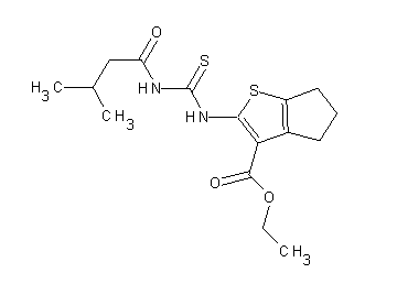 ethyl 2-({[(3-methylbutanoyl)amino]carbonothioyl}amino)-5,6-dihydro-4H-cyclopenta[b]thiophene-3-carboxylate - Click Image to Close