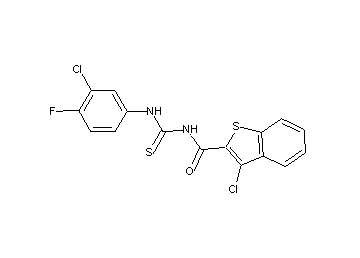 3-chloro-N-{[(3-chloro-4-fluorophenyl)amino]carbonothioyl}-1-benzothiophene-2-carboxamide