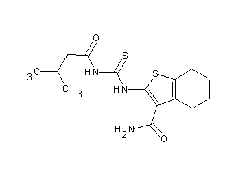 2-({[(3-methylbutanoyl)amino]carbonothioyl}amino)-4,5,6,7-tetrahydro-1-benzothiophene-3-carboxamide